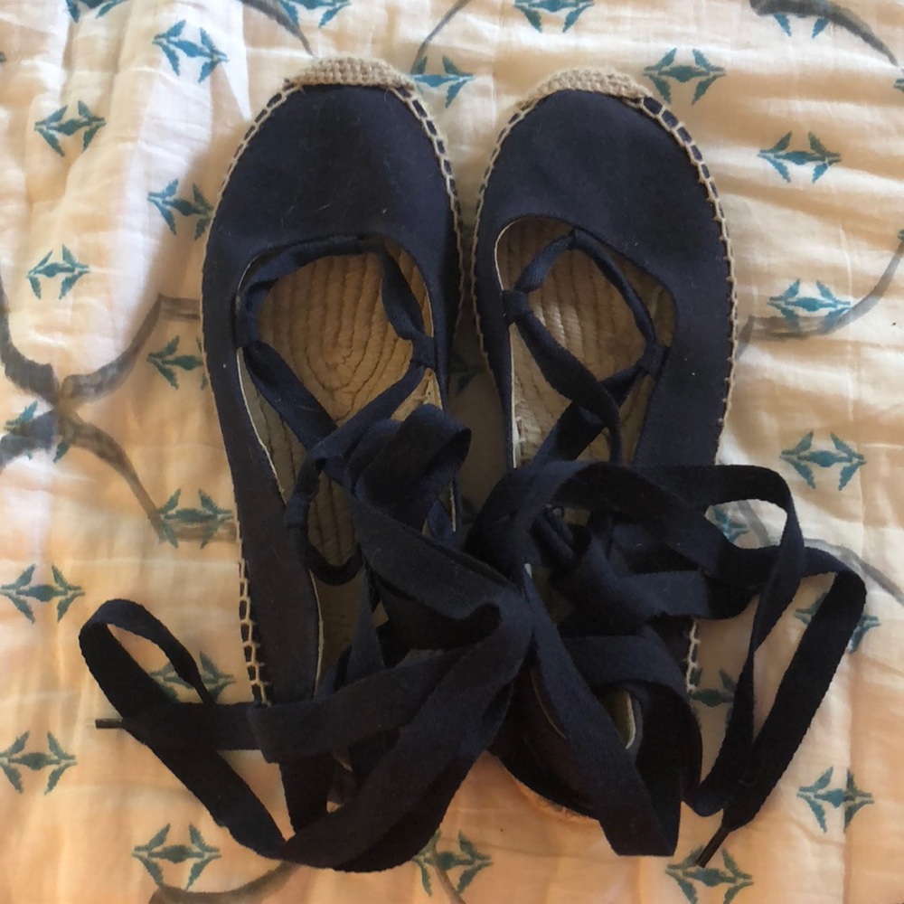 Navy J. Crew Espadrille Sandals